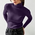 thumbnail image 6 of DYTTDG Women's Ribbed Turtleneck Long Sleeve Knit Pullover, Solid Stretch Slim Soft Base Layer Sweater for Fall Winter Daily Layering, 6 of 8