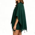 thumbnail image 4 of Hilenly Fringe Kimono Beach Cover Ups for Women Long Cardigan Cover Up with Tassel Swimsuit Coverup, 4 of 8