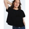 thumbnail image 4 of Scoop Women’s and Women's Plus Pleated Cropped Cotton Tee, Sizes XS-4X, 4 of 5