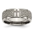 thumbnail image 1 of Titanium 8mm Laser Design Polished Band Size 10, 1 of 3