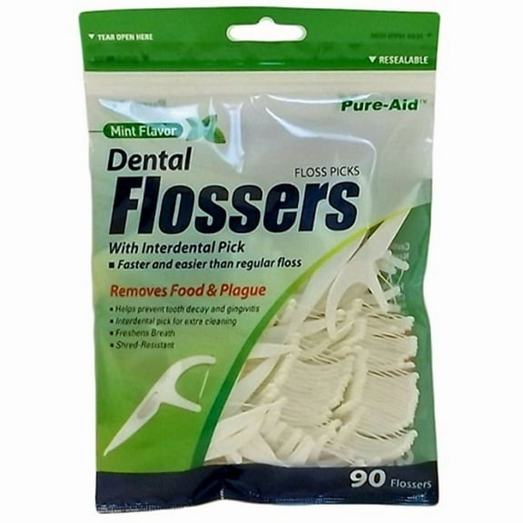 PURE-AID MINT FLAVOR 90 Count FLOSSERS