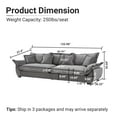 thumbnail image 3 of 125'' Modular Sectional Sofa, Sailing Design 3 Seater Sofa with Storage, Modern Deep Seat Sofa with Throw Pillows & Upholstered Seat Cushion, for Living Room Bedroom Apartment, Gray, 3 of 9