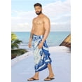 thumbnail image 3 of HAPPY BAY Men's Pareo Bath Trunk Swimming Dashiki Sarong Beach Wrap One Size Blue_P347 Summer Vacation Party, 3 of 5