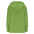 thumbnail image 7 of Women's Cowl Neck Hoodies, Casual Long Sleeve Loose Pullover Tops Drawstring Hooded Sweatshirt Green L, 7 of 7