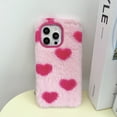 thumbnail image 2 of Decase Phone Case for iPhone 15 Pro,Cute LOVE Pattern Warm Phone Shell Soft TPU Fur Plush Furry Protective Case Cover for Women Girls for Apple iPhone 15 Pro 6.1",Pink, 2 of 6