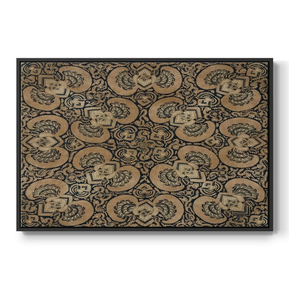 Vintage Abstract Print-III Framed in Black Wood Gallery Wrapped Canvas 17 in. x 25 in.