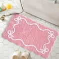 thumbnail image 4 of Eoozwa Valentines Day Bow Decor Rug Plush Fluffy Non Slip Pink Carpet for Bedroom Door Mat Romantic Home Decor Gift, 16x24in, 4 of 6