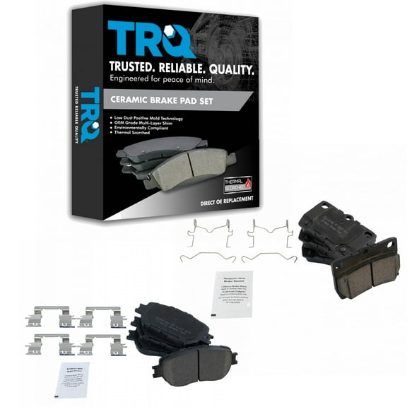 TRQ Front & Rear Premium Posi Ceramic Disc Brake Pad Kit for Lexus New BFA13064 Fits select: 2006 LEXUS GS