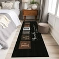thumbnail image 4 of 2'x6' Rug Runners for Hallways Kitchen, Black Non Slip Entryway Beside Floor Carpet Runner, Farmhouse Country Vintage Wooden Grain Plaid Washable Laundry Room Bedroom Throw Rugs Mat for Family Pet, 4 of 8