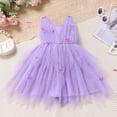thumbnail image 2 of IBTOM CASTLE Toddler Flower Girl Dress Baby Butterfly Ruffle Tulle Tutu Dress Princess Birthday Party Pageant Formal Wedding Prom Gown Purple, 2 of 7