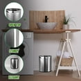 thumbnail image 4 of Invisi-Overlap Open Top Stainless Steel Trash Can - Small Office Wastebasket -  Décor - Round Shape, 4 of 6