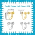 thumbnail image 3 of 16 clips para pendientes de 2 colores, de metal, para hacer tú mismo, conversores de pendientes con diamantes de imitación., 3 of 6