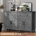 thumbnail image 2 of Winkalon 55'' Kitchen Sideboard Buffet Cabinet, 4-Doors 2-Drawers Farmhouse Storage Cabinet with Adjustable Shelves, Grey, 2 of 6