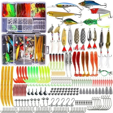 TOMSHOO 327Pcs Fishing Lure Kit with Tackle Box, Combo for Bass, Freshwater