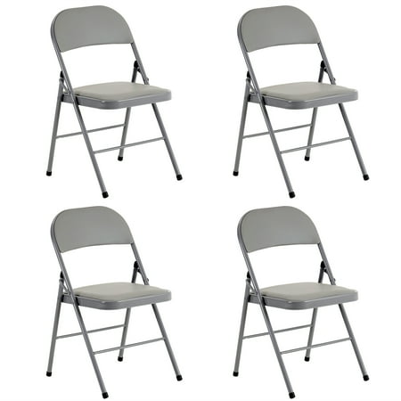 4pcs Foldable Event Chairs Gray - 2024 Bulk Convention Seating for Back to School, Church Revival, Conference Expo and Temporary Crowd Solution