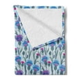 thumbnail image 2 of Thistle Soft Flannel Fleece Blanket, Graphic Image Thistle Bouquet Print with Leaves Stems and Buds in Repeating Order, Cozy Plush for Indoor and Outdoor Use, 60" x 80", Multicolor, by Ambesonne, 2 of 5