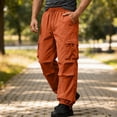 thumbnail image 2 of Lmueinov Men Quick Dry Cargo Pants Elastic Waist Outdoor Hiking Pants Multi Pocket Tapered Leg Lightweight Joggers Travel for Summer Fall S-3XL, 2 of 8