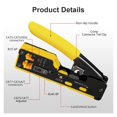 thumbnail image 3 of RJ45 RJ11 Pass Through Crimping Tool for Cat7/6A Cat6/5 Ethernet Modular Plugs Connectors With Stripper and Spare Blade ,Multi Function, 3 of 6