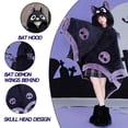 thumbnail image 2 of Cute Halloween Wearable Blanket Hoodie Free Size for Adults Devil Bat Hooded Blanket Oversized Soft Sherpa Hoodie Women Throw Cloak Wrap with Demon Wings, 2 of 7