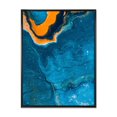 thumbnail image 1 of Designart Composition Abstraite En Marbre En Bleu Et Orange III ART MURAL À CADRE FLOTTÉ, 1 of 4