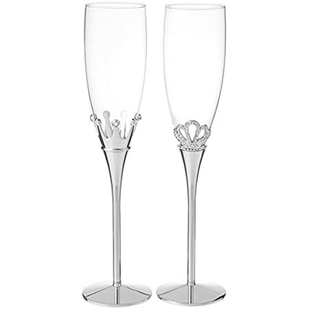 

Fertile Wedding Accessories Champagne Toasting Flutes King and Queen Set of 2