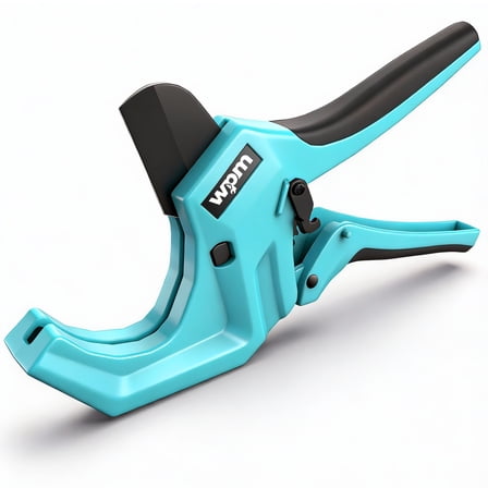 WPM PVC Pipe Cutter, Cuts up to 2-1/2”, Heavy-Duty Aluminum Ratchet Pipe Cutter Tool, Fast Pipe PVC Cutter with SK5 Blade