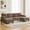 Brown + Chenille + 4 Seat + Foam, variant on 103.5" Cloud Couch, Yellow Modern Chenille Sectional Sofa, U-Shaped Sectional with Dual Chaise Lounges, Storage Pockets & Armrest Pillows