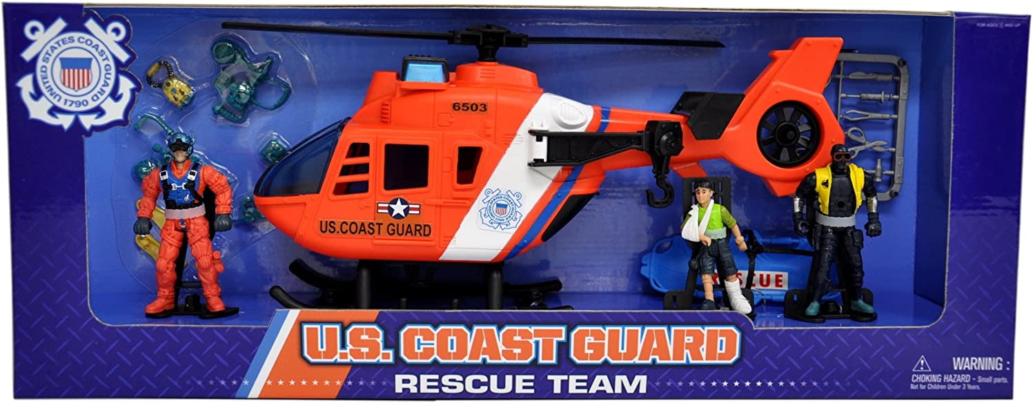 U.S. Coast Guard Helicopter Figure Playset