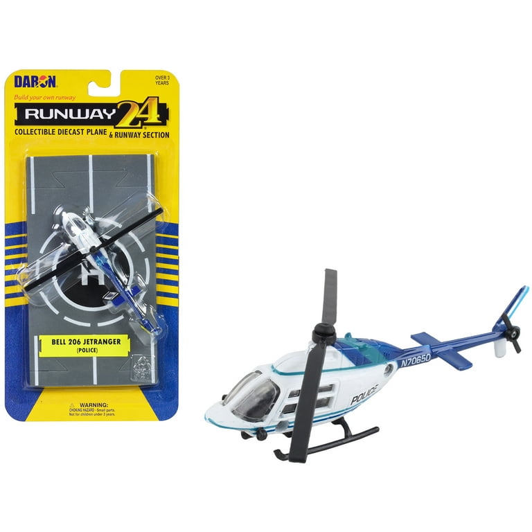 Bell 206 Jetranger Helicopter White and Blue Bell 206 Jetranger Helicopter White and Blue