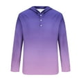 thumbnail image 4 of ohmzyzo Lightweight Hooded Sweatshirt for Men Casual Long Sleeve Gradient Color Pullover Tops Loose Fit Button Down Hoodies Shirt Purple 5XL, 4 of 4