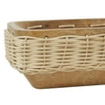 thumbnail image 5 of DecMode 24" x 8" Brown Mango Wood Handmade Nesting Tray with Hand Woven Seagrass Accents, 1-Piece, 5 of 9