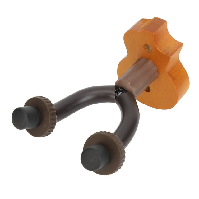 Stylish Mahogany Ukulele Wall Mount Stand For Concert Home Studio Exhibition With U Shaped Hooks - Space Saving Design