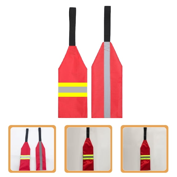 WRISTBIQUE 2pcs Trailer Safety Flags with High Visibility for Kayak Accessories Red Easy to Clean