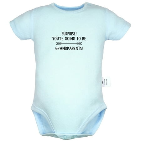 

Surprise You re Going to Be Grandparents Funny Rompers For Babies Newborn Baby Unisex Bodysuits Infant Jumpsuits Toddler 0-24 Months Kids One-Piece Oufits (Blue 0-6 Months)