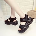 thumbnail image 4 of BONIXOOM Platform Sandals Women Clearance Fall Slip-On Platform Casual Fashion Shoes for Women Black Size 4.5, 4 of 4