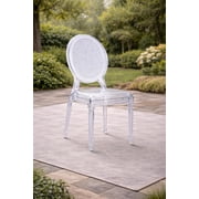 2xhome - Clear Ghost Side Chair Dining Room Chair - Clear Accent Seat - Lounge Armless Chair, Modern Designer Artistic Dining, Set of 1, 1 piece