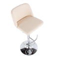 thumbnail image 4 of LumiSource Chrome, Cream PU Toriano Adjustable Bar Stool - Set of 2, 4 of 9