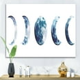 thumbnail image 2 of Designart ' Magic Blue Moon Phases On White ' Bohemian & Eclectic Canvas Wall Art Print, 2 of 4