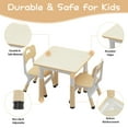 thumbnail image 7 of Kids Table and 2 Chairs Set with Graffiti Desktop, Height Adjustable Toddler Table and Chairs Set, 4 in 1 Activity Table Play Table for Reading, Drawing, Playing, Eating, 7 of 7