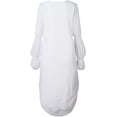 thumbnail image 4 of Women's Loose Lotus Leaf Cocktail Round Neck Flounce Ruffle Sleeve Irregular High Low Maxi Dress, 4 of 5