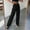Black, variant on lulshou Women's Fashion Style Cargo Pants Straight Slim Work Pants Trousers Pants Casual Cargo Pants with Pockets