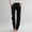 Black women elastic waist pants with pockets a1, variant on Cagogo Women's Straight Leg Elastic Waist Pants with Pockets Solid Casual Lounge Long Pants Vacation Travel Trousers Summer Beach Work Office, White L