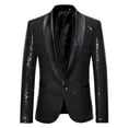 thumbnail image 3 of Ceisia Men's Slim Fit Sequin Shawl Collar Blazer & Trousers Set | Party & Performance Wear Gifts, 3 of 5