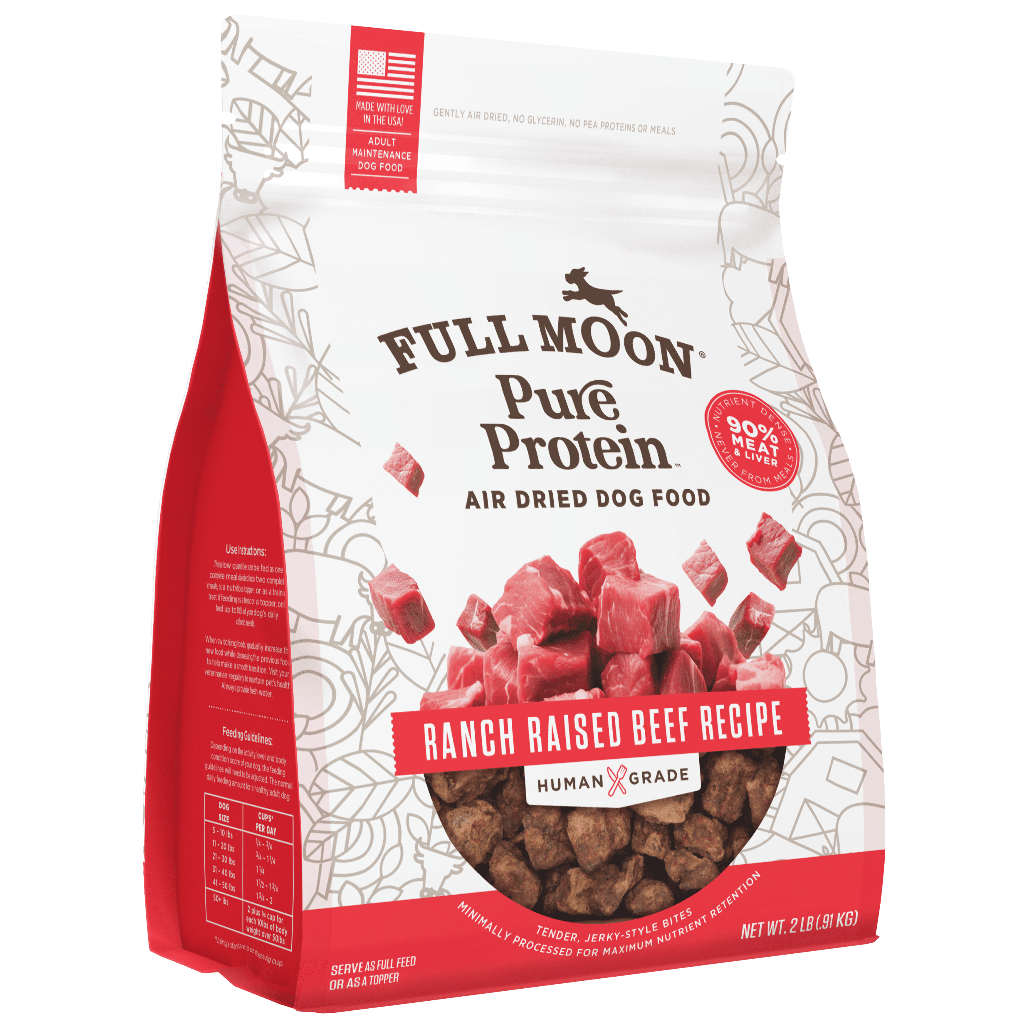 Full Moon Air Dried Beef Dog Food (Premium Feed, 32 Ounces)