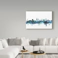 thumbnail image 3 of Trademark Fine Art 'Belfast Blue Teal Skyline' Canvas Art by Michael Tompsett, 3 of 3