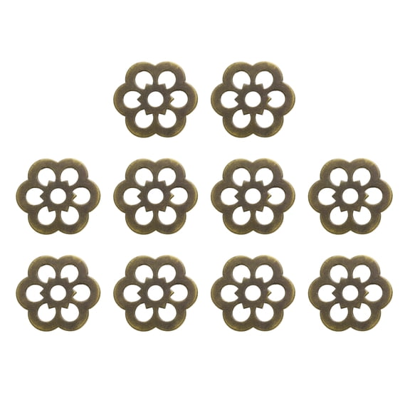 Uxcell 10pack Cabinet Knob Backplate, 1.26 Inch Plum Flower Shape Radial Backplate Washers Classical Furniture Decoration Gasket for Cabinet Drawer Cupboard Doors Hardware