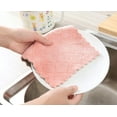 thumbnail image 6 of 12 Pack Kitchen Cloth Dish Towels, Premium Dishcloths, Super Absorbent Coral Velvet Dishtowels, Nonstick Oil Washable Fast Drying (Green-Grey), 6 of 16