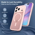 thumbnail image 3 of for iPhone 17 Pro Magnetic Case Support Wireless Charging, Shockproof Military-Grade Protection Cover, Slim Anti-Scratch Phone Case for iPhone 17 Pro Match with Car Mount Holder, Pink, 3 of 6