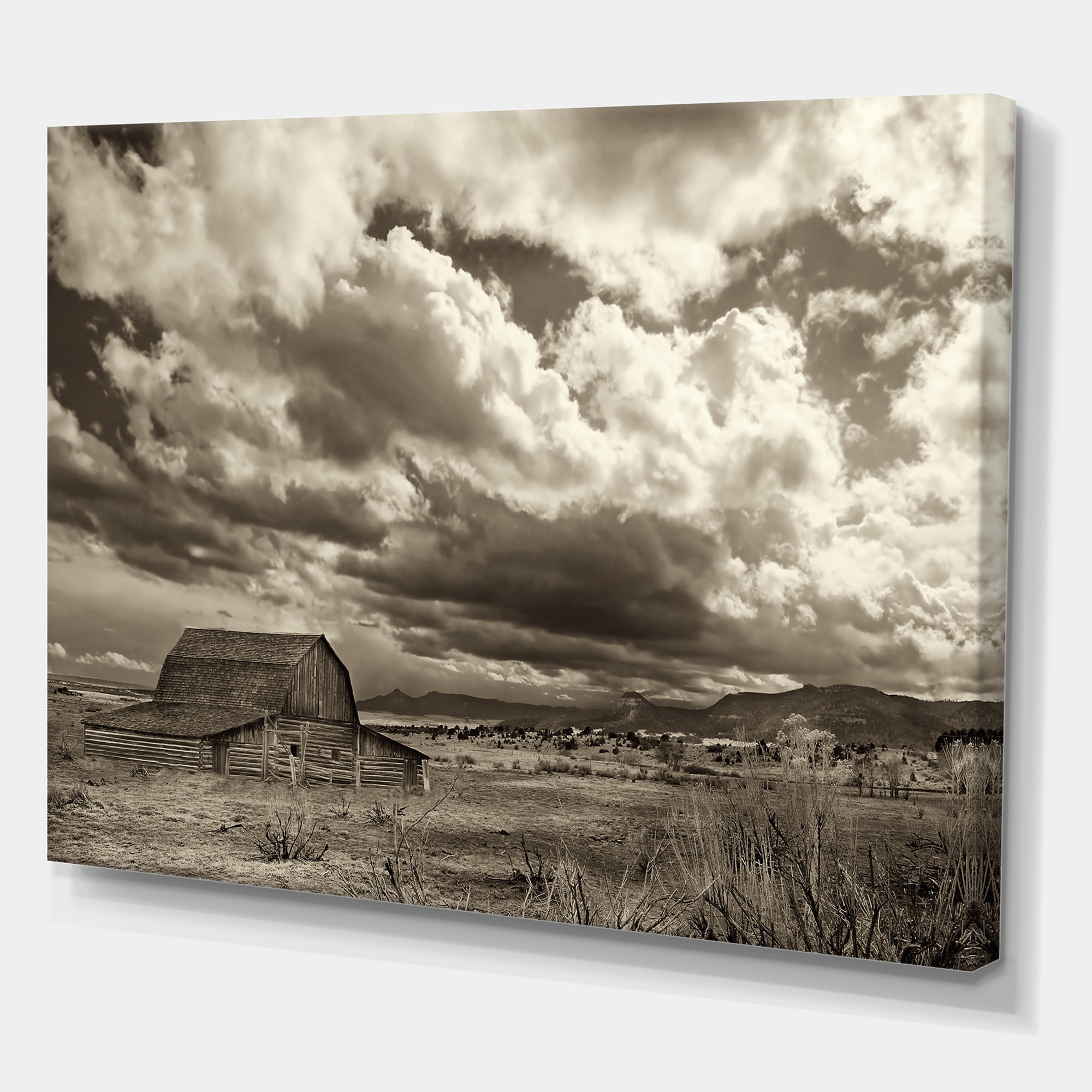 Designart ' Clouds After The Rain On The Prairie ' Traditional Canvas Wall Art Print