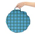 thumbnail image 2 of Geometric Round Floor Cushion with Handle, Modern Repeating Pattern with Rounds Grid Art Illustration, Decorative Pillow for Living Room & Dorms, 18" Round, Sky Blue Quartz, by Ambesonne, 2 of 4